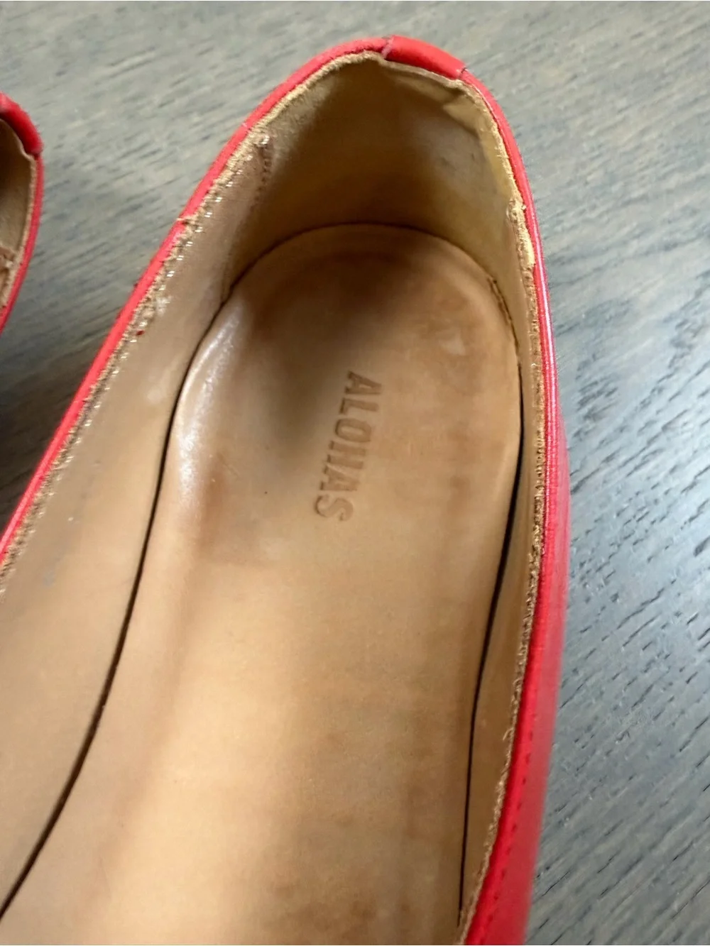 ALOHAS Edie Leather Ballet Flat in Red Size 41 Euro